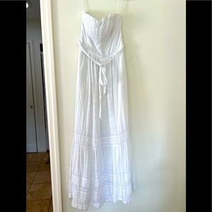 White Strapless Maxi Dress